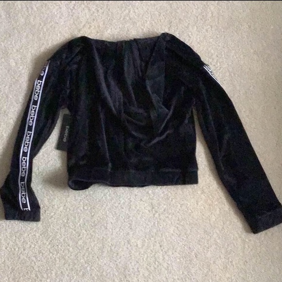 SOLD - Bebe Black Velour Hoodie - XL - NWT - Picture 11 of 12